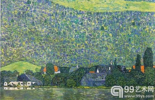 克里姆特的风景画作品“Litzlberg on the Attersee”