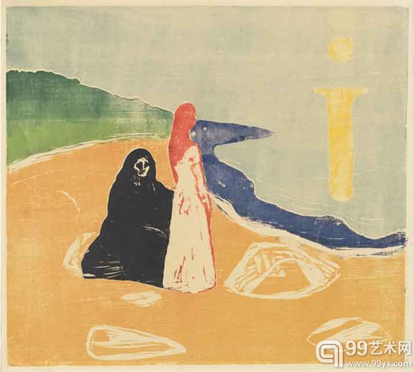 蒙克作品《岸上的两个女子》（Two Women on the Shore，1898年）