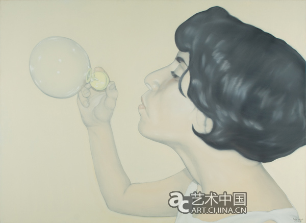 吹泡泡 费亥勒.拉斯洛 2003 画布油画 160x220cm