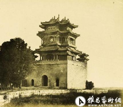 颐和园的文昌帝君庙，摄于1860年10月，是史上仅存的一张文昌帝君庙的照片