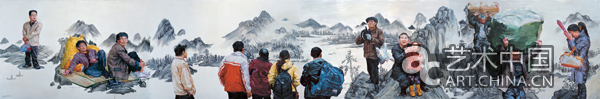 风景,风景的-3-布面油画-200x1200cm--2009